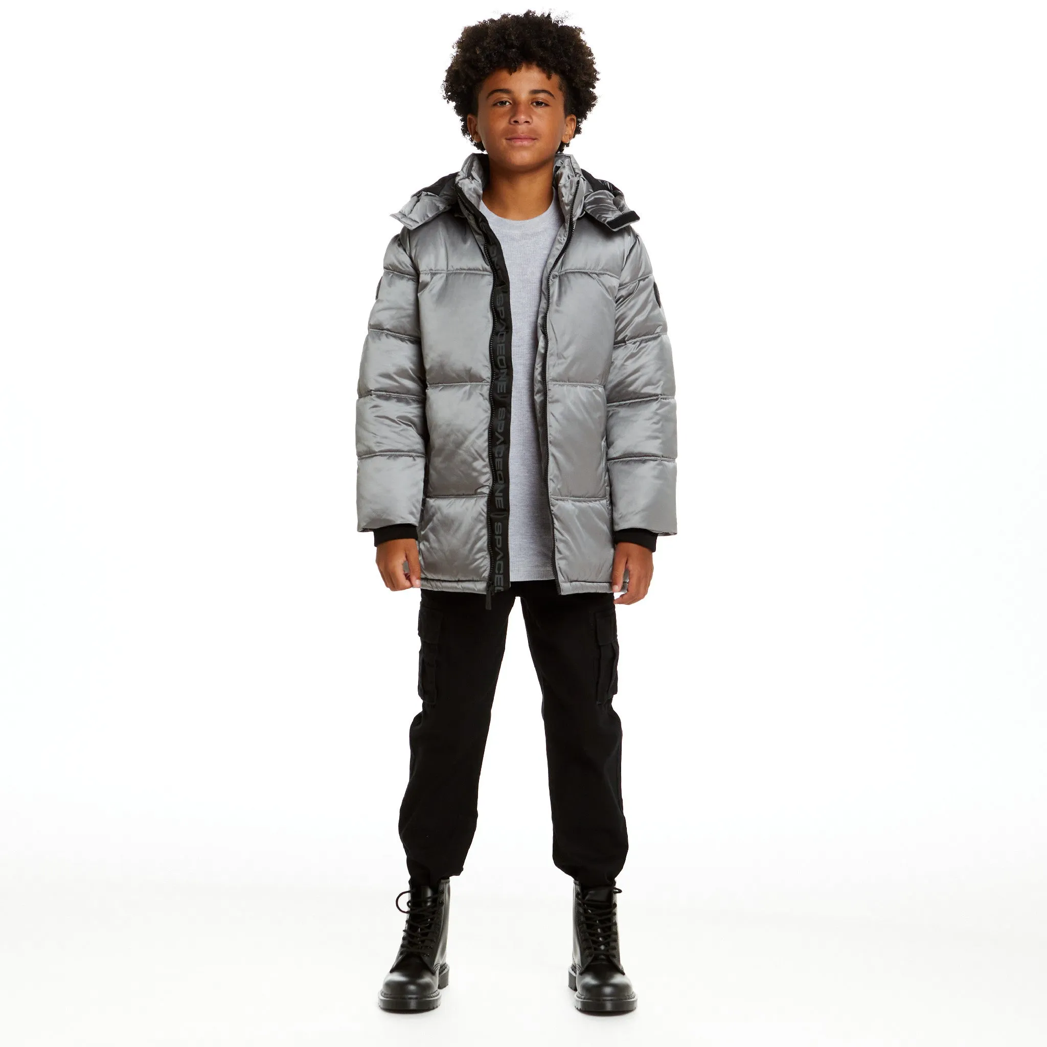 SPACEONE x Andy & Evan® | Galactic Puffer Jacket | Moon Grey