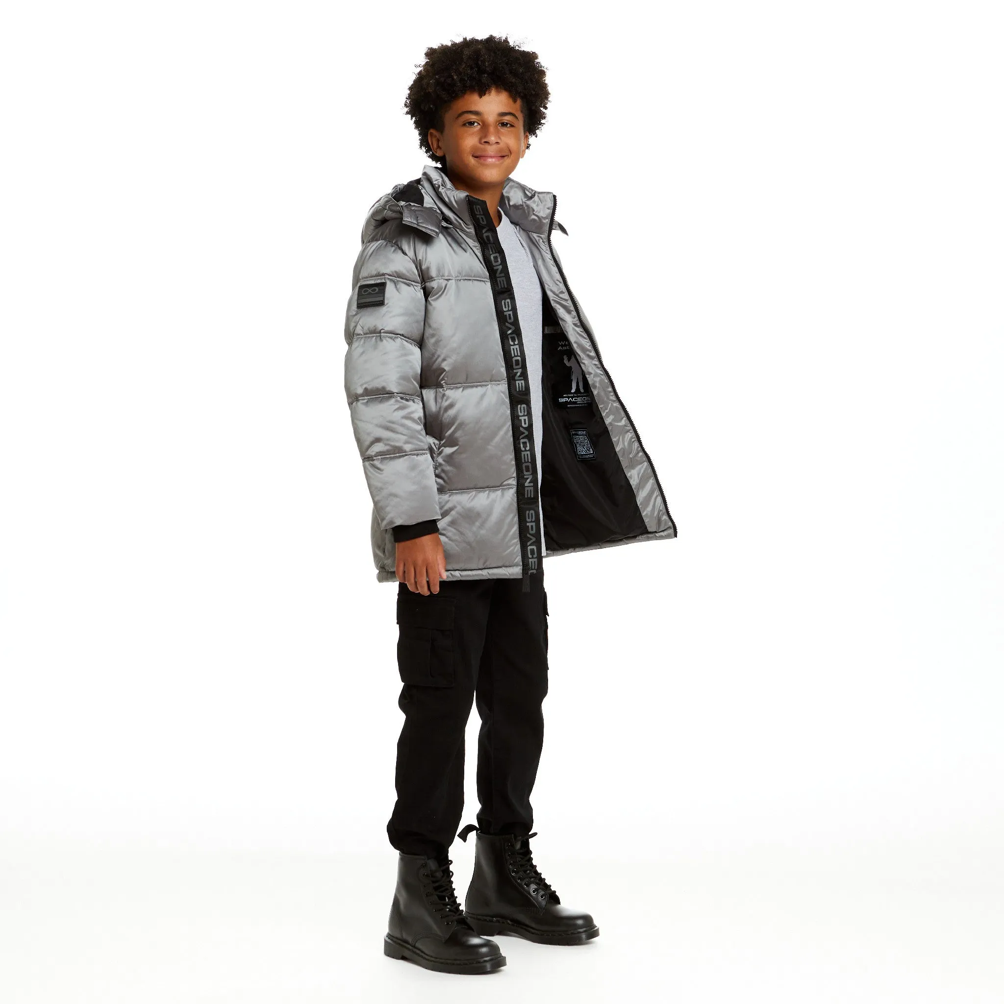 SPACEONE x Andy & Evan® | Galactic Puffer Jacket | Moon Grey