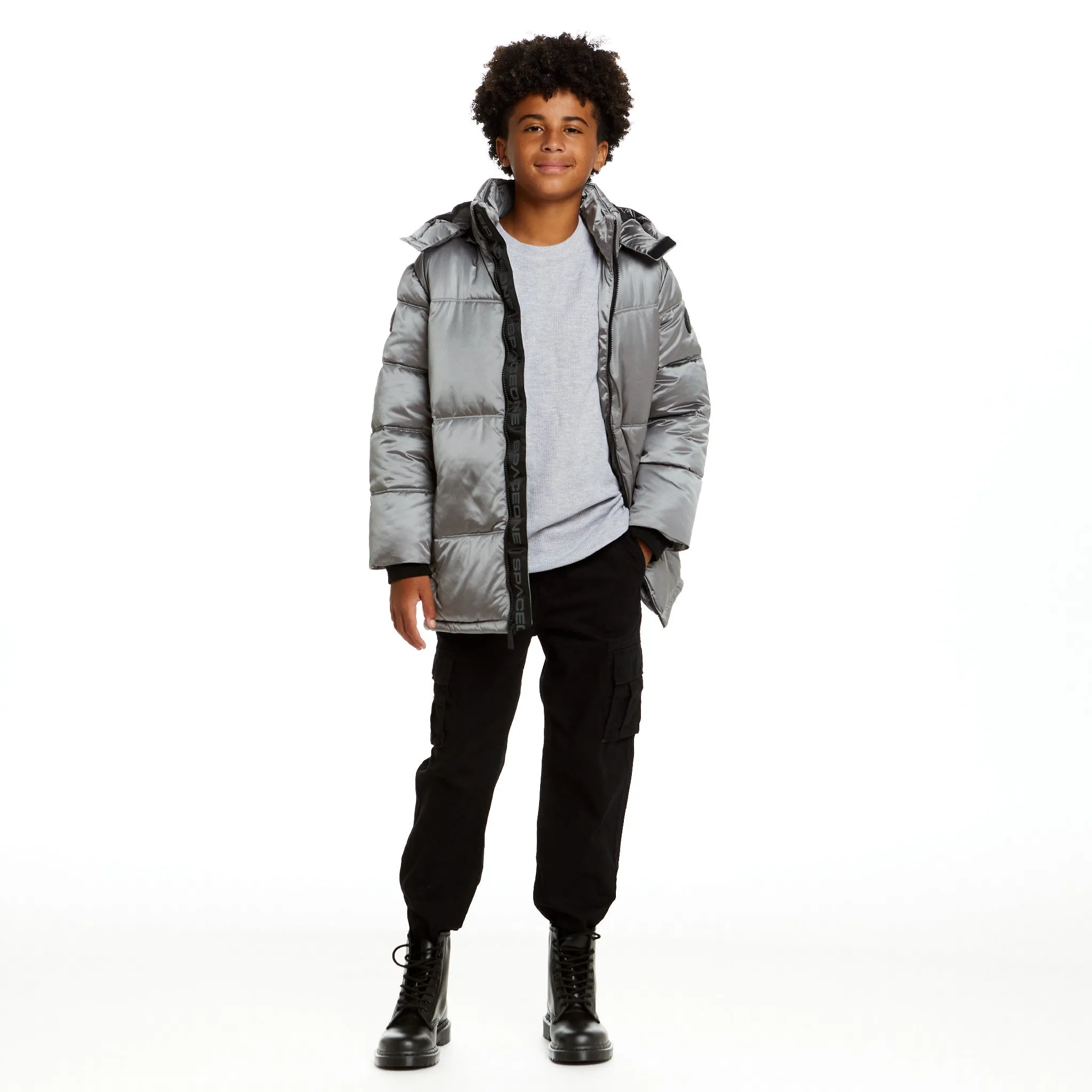 SPACEONE x Andy & Evan® | Galactic Puffer Jacket | Moon Grey