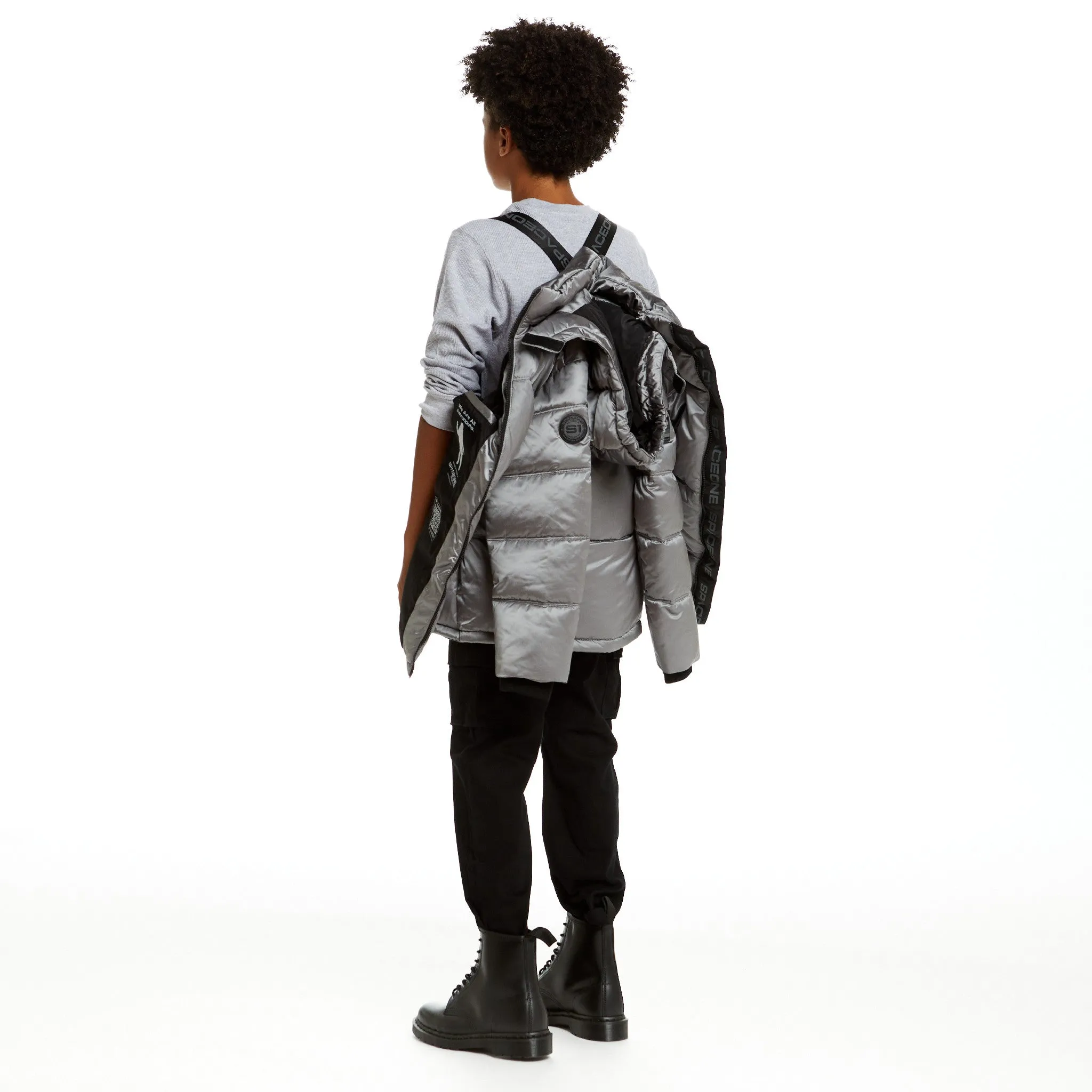 SPACEONE x Andy & Evan® | Galactic Puffer Jacket | Moon Grey