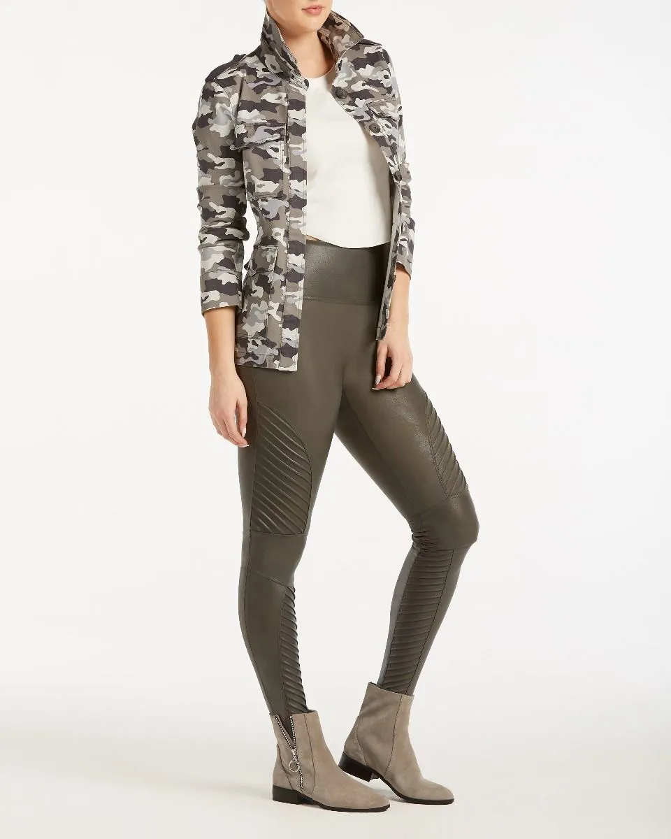 SPANX - Faux Leather Moto Legging Gunmetal