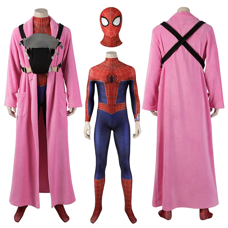 Spider-Man: Across The Spider-Verse Cosplay Costume Peter Parker Pink Robe Jumpsuit