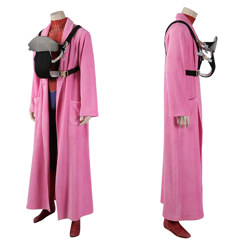 Spider-Man: Across The Spider-Verse Cosplay Costume Peter Parker Pink Robe Jumpsuit