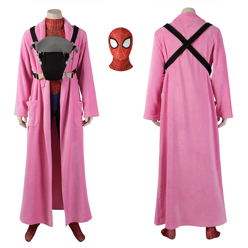 Spider-Man: Across The Spider-Verse Cosplay Costume Peter Parker Pink Robe Jumpsuit