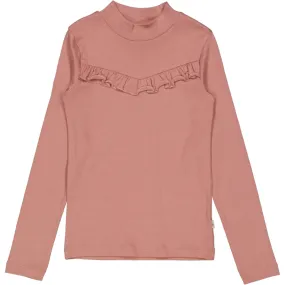 T-Shirt Rib Ruffle - rose cheeks