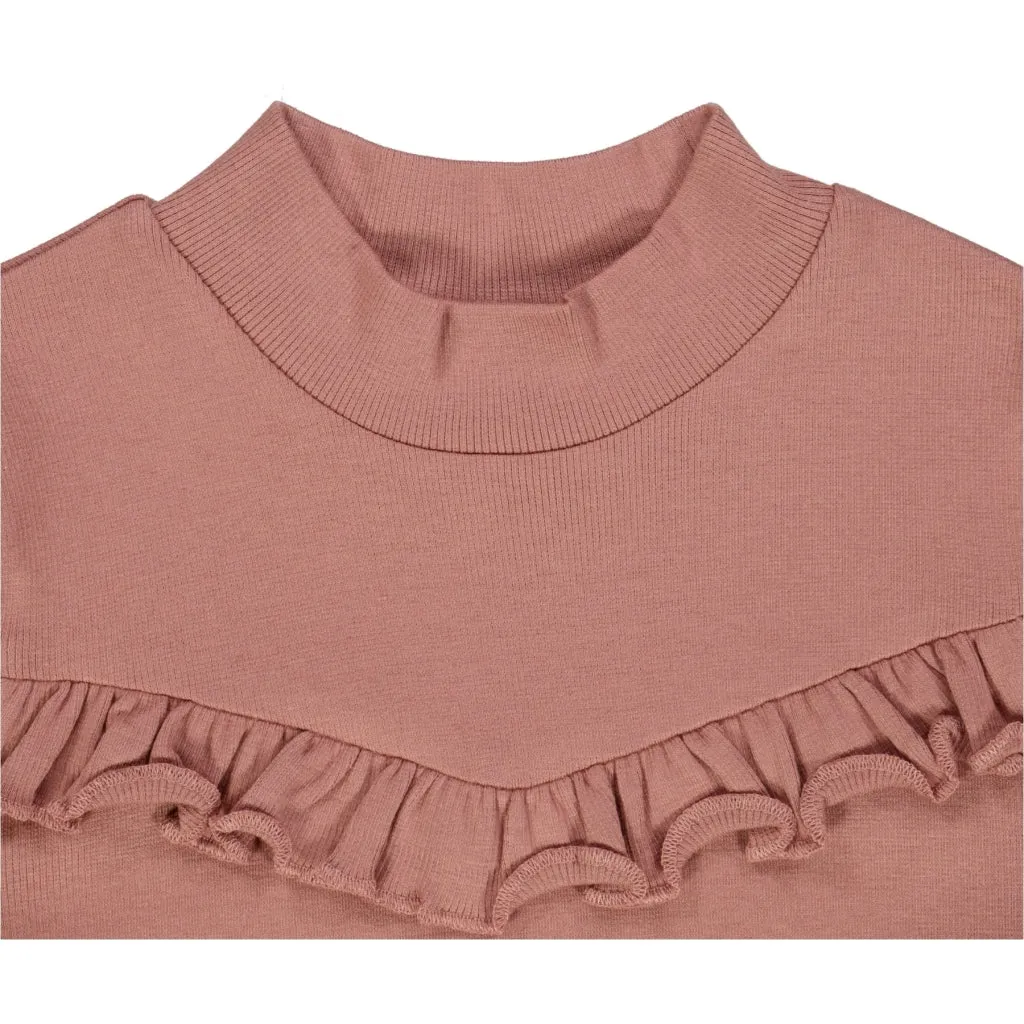 T-Shirt Rib Ruffle - rose cheeks