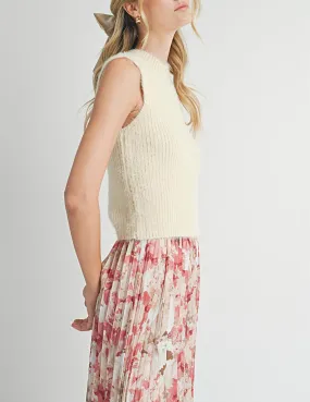 Tatum Fuzzy Ivory Sweater Tank