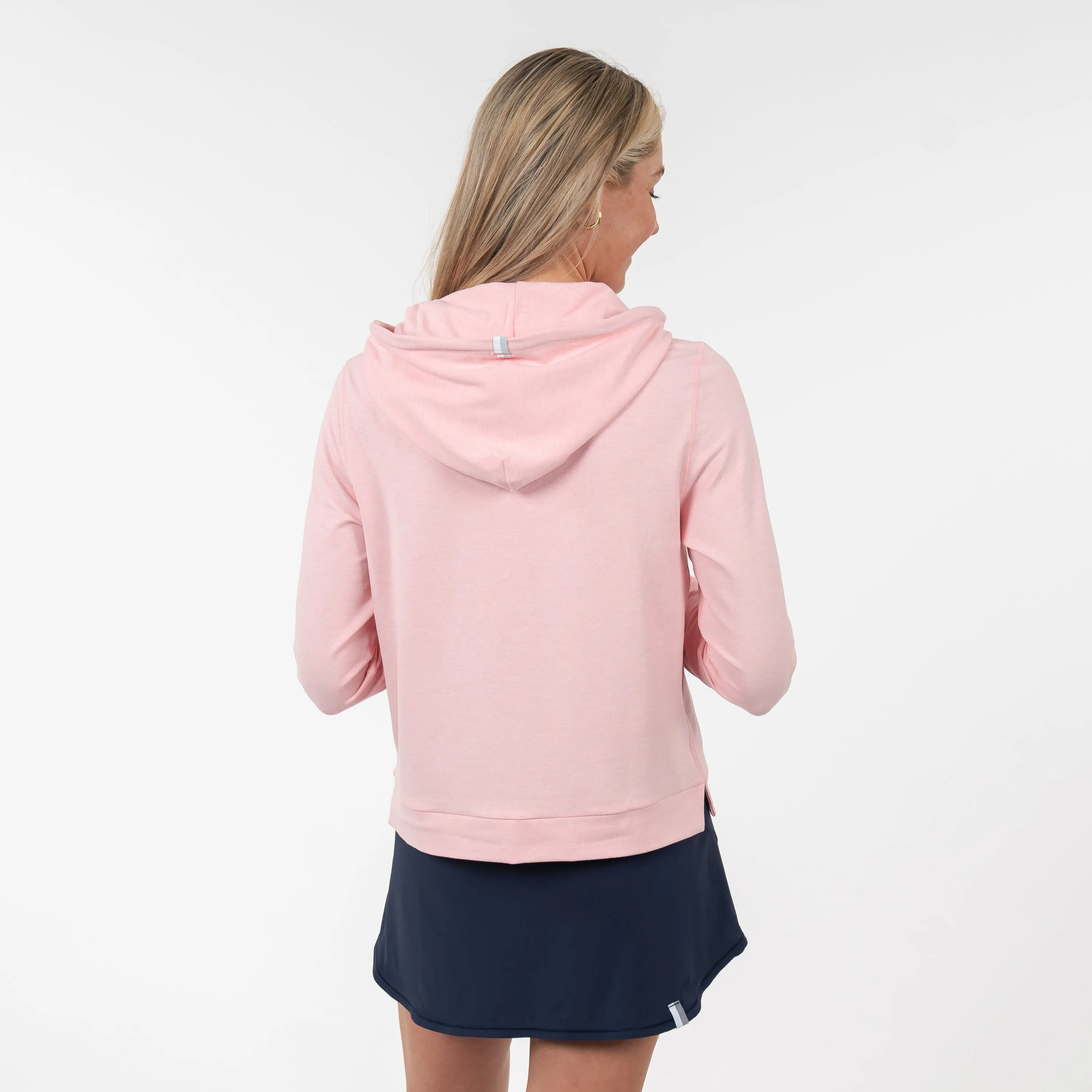 Tempo Performance Hoodie | Heather - Soft Pink/Pale Pink