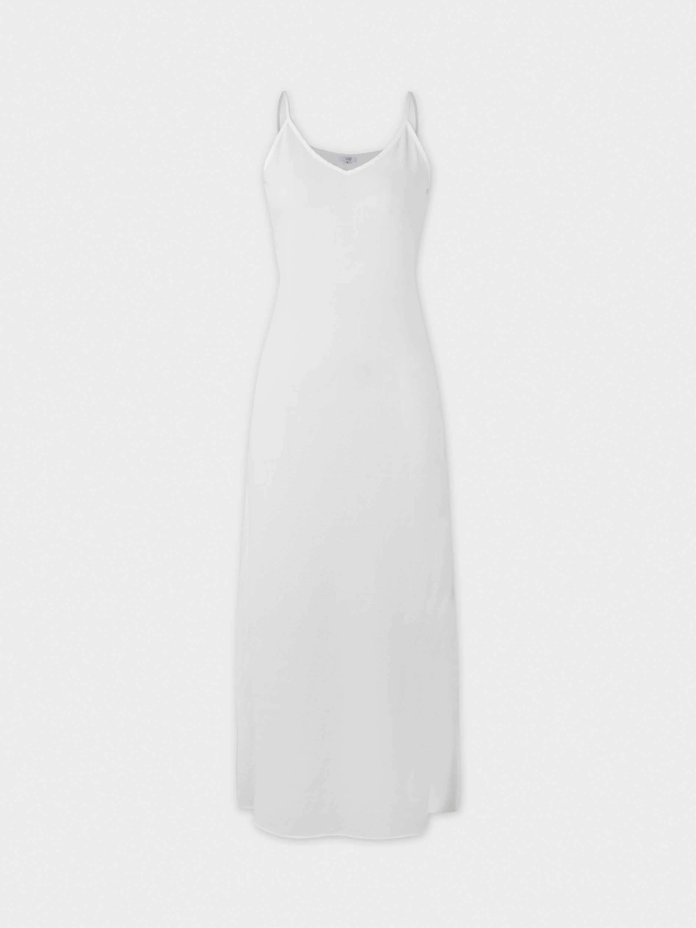 Textured Slip Dress-White