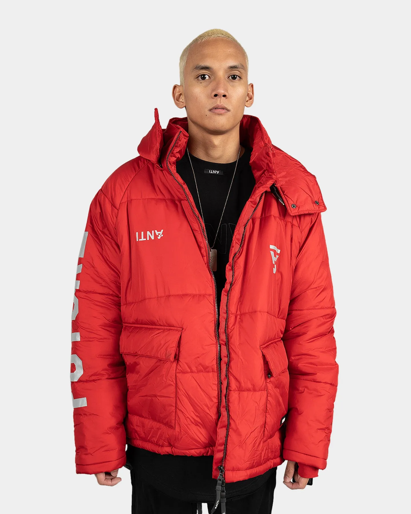 The Anti Order Hyphen ATD Puffer Jacket Red/White