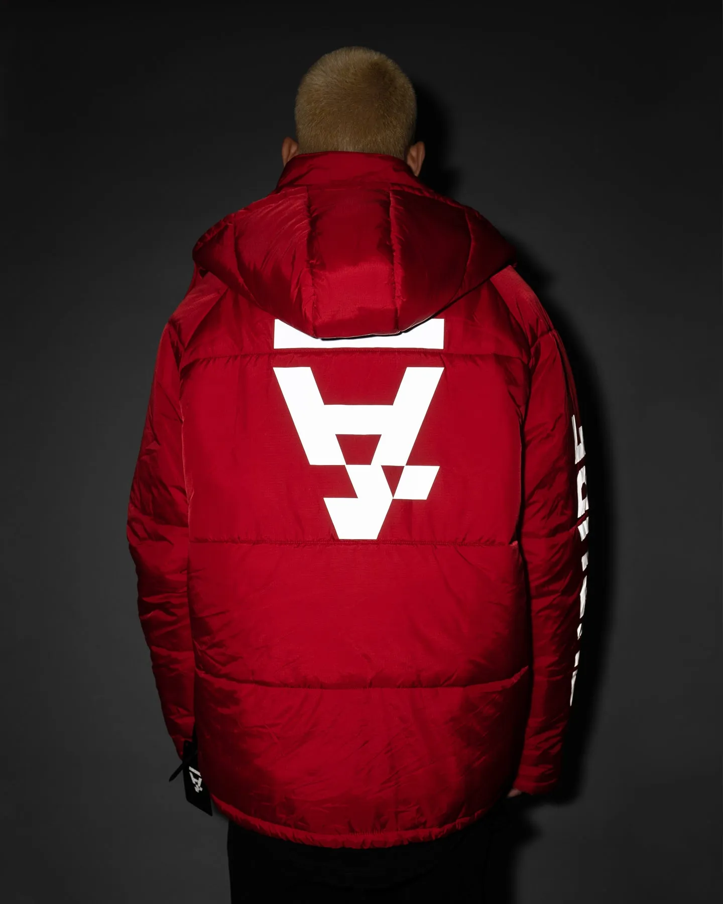 The Anti Order Hyphen ATD Puffer Jacket Red/White