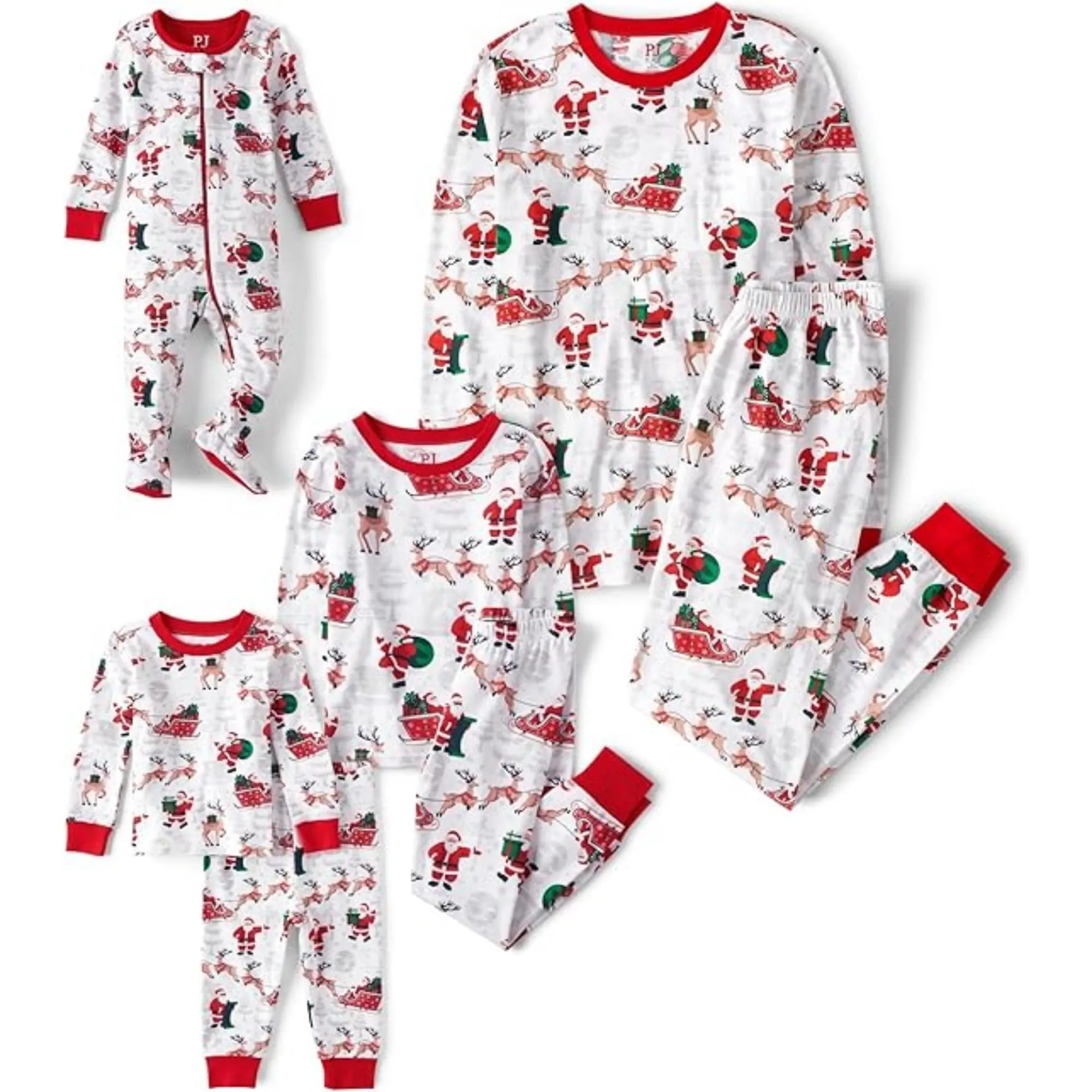 The Children's Place Baby Group 1-Family Matching, Christmas Pajama Sets, Cotton, Santa Sleds