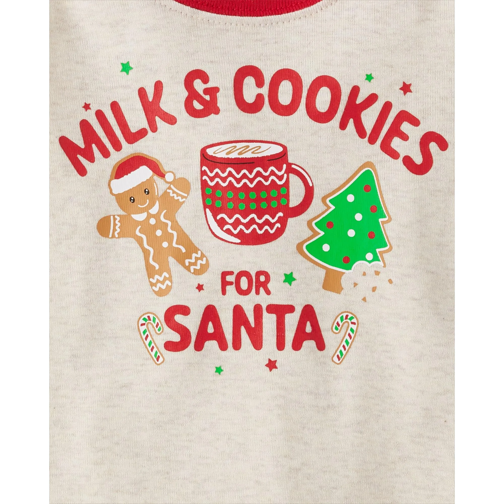 The Children's Place Baby Toddler 2 Piece and Kids, Sibling Matching, Holiday Pajama Sets, Cotton, Milk and Cookies for Santa