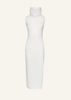 Turtleneck midi dress in white