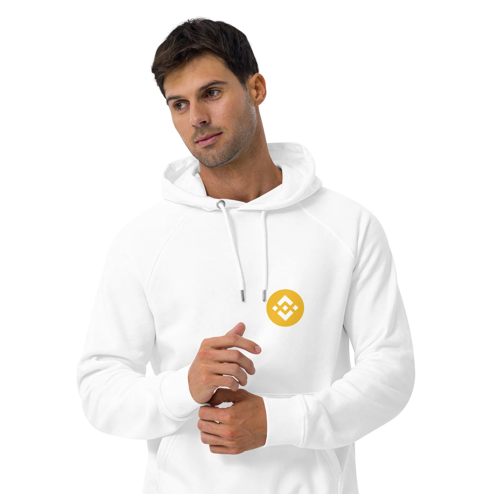 Unisex eco raglan hoodie with BNB logo design