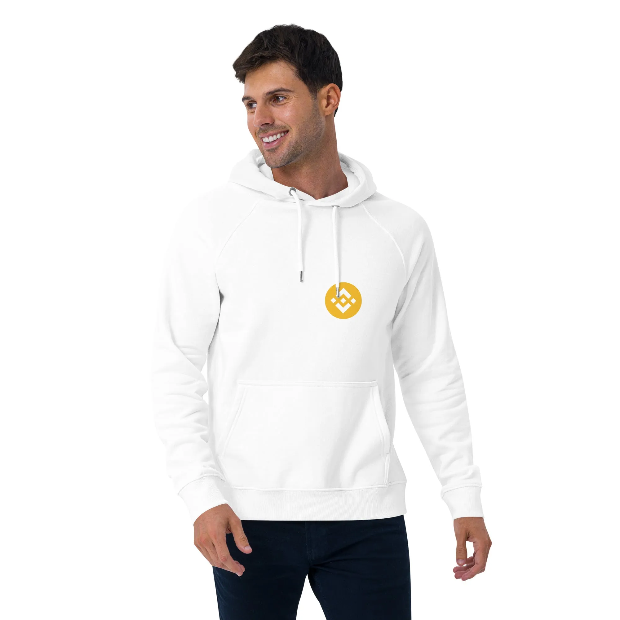 Unisex eco raglan hoodie with BNB logo design