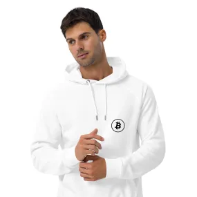 Unisex eco raglan hoodie with BTC logo design