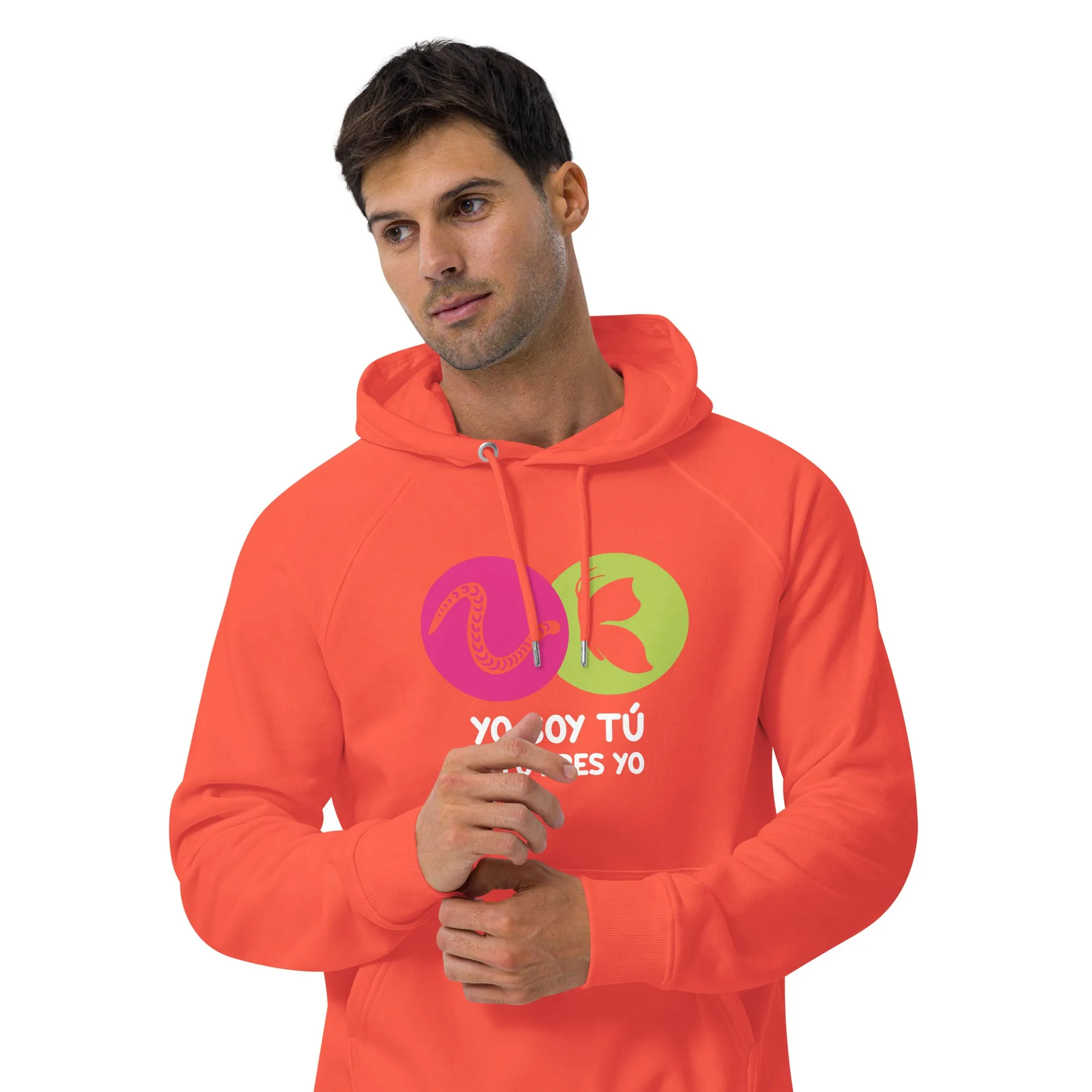 Unisex eco raglan hoodie, Yo Soy Tú y Tú Eres Yo