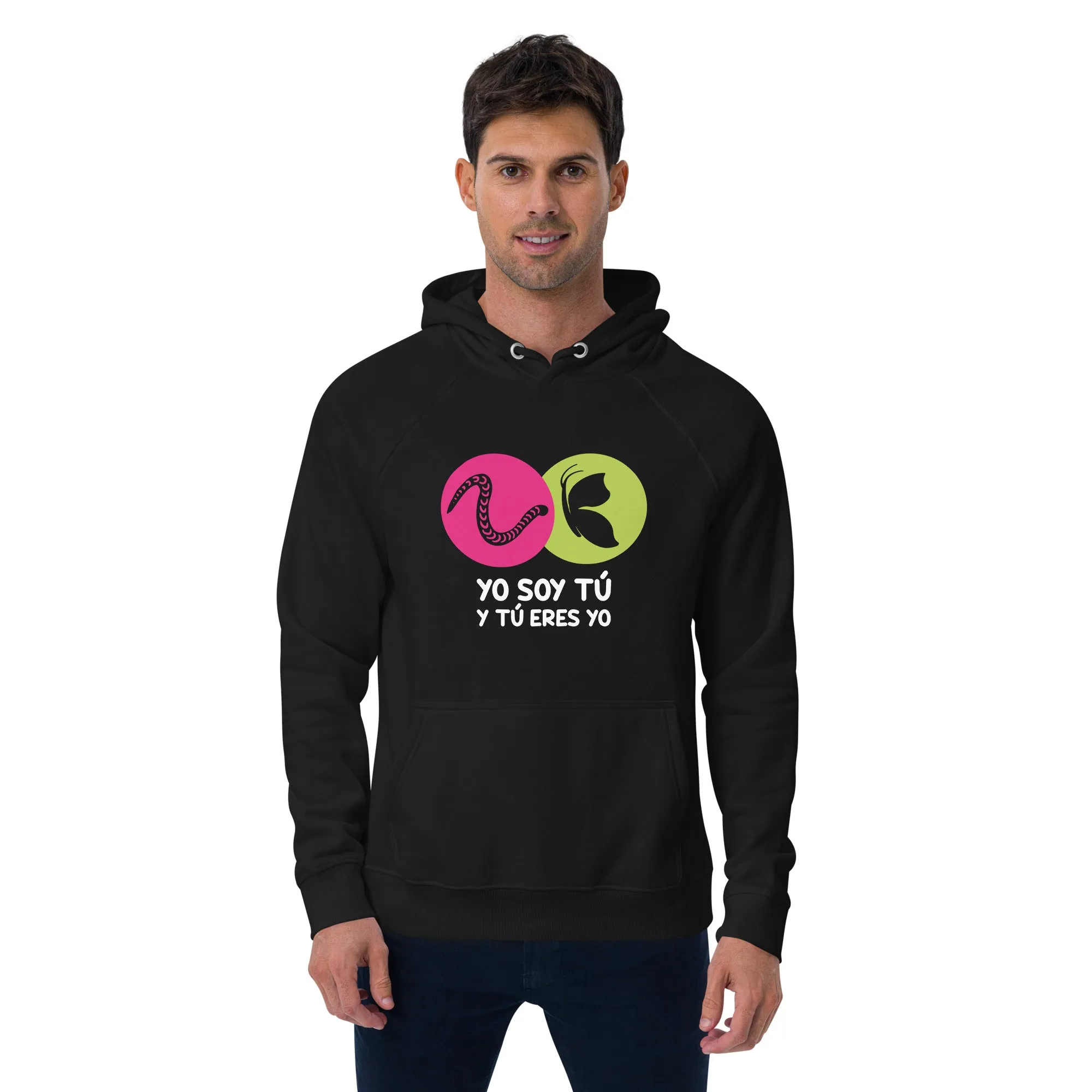 Unisex eco raglan hoodie, Yo Soy Tú y Tú Eres Yo