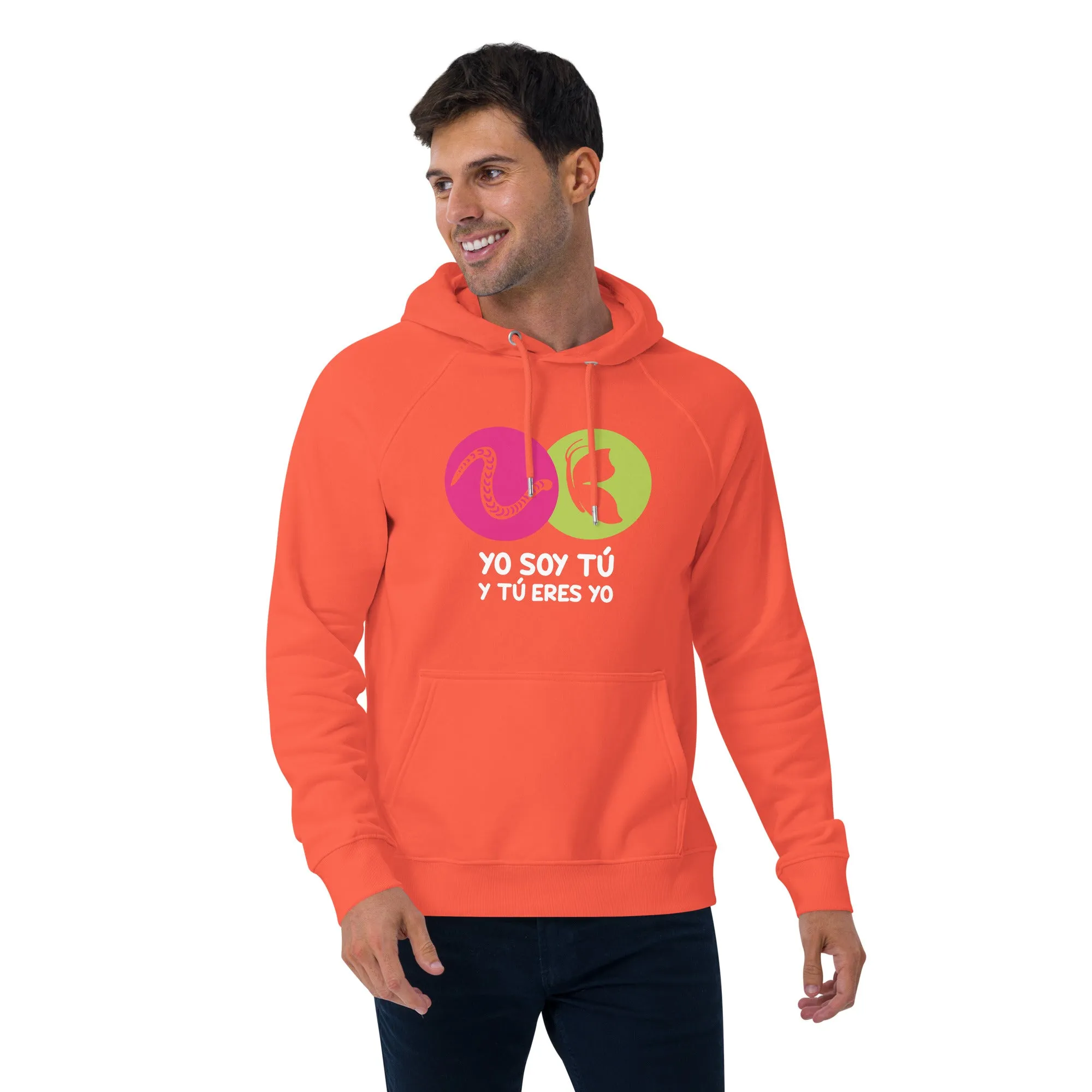 Unisex eco raglan hoodie, Yo Soy Tú y Tú Eres Yo