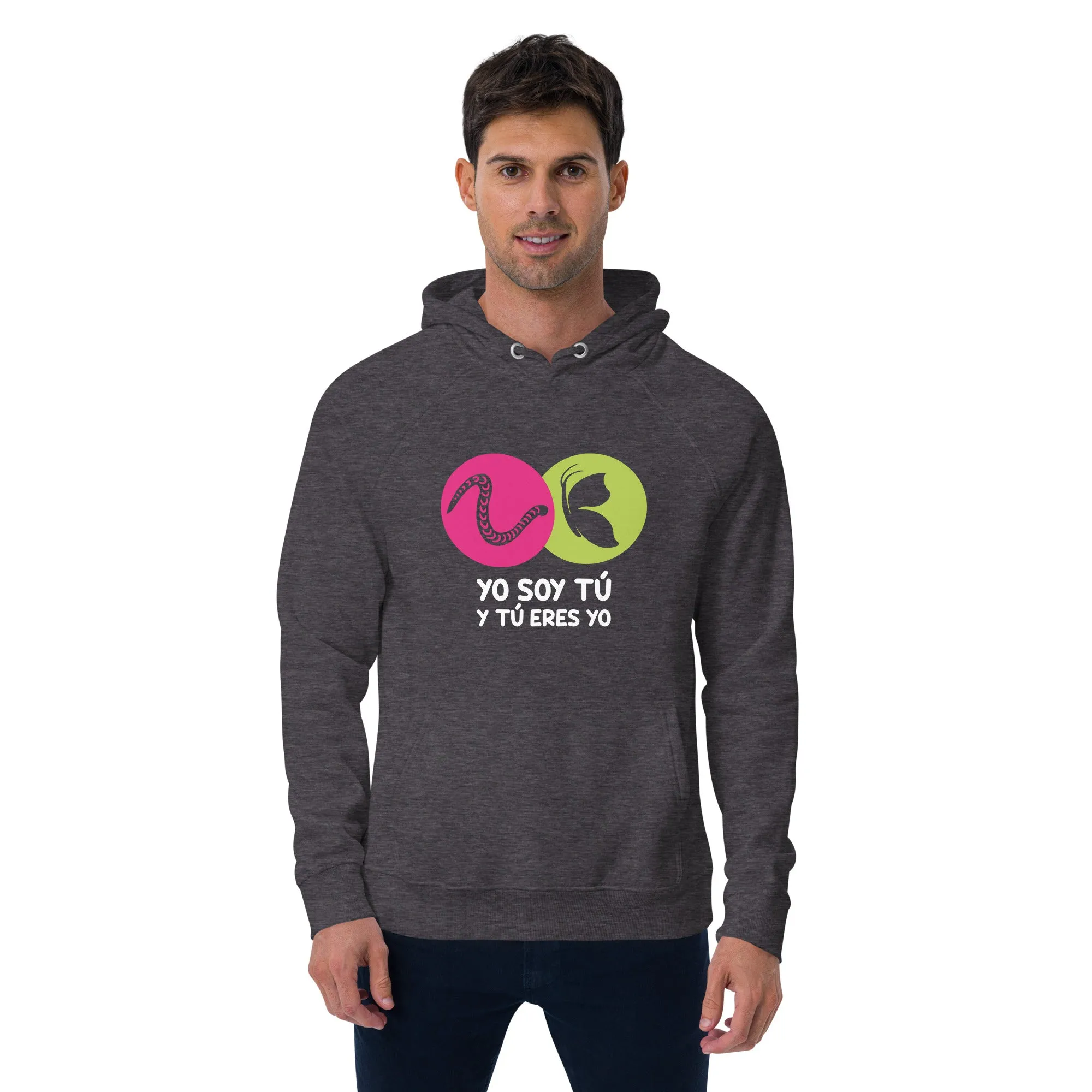 Unisex eco raglan hoodie, Yo Soy Tú y Tú Eres Yo