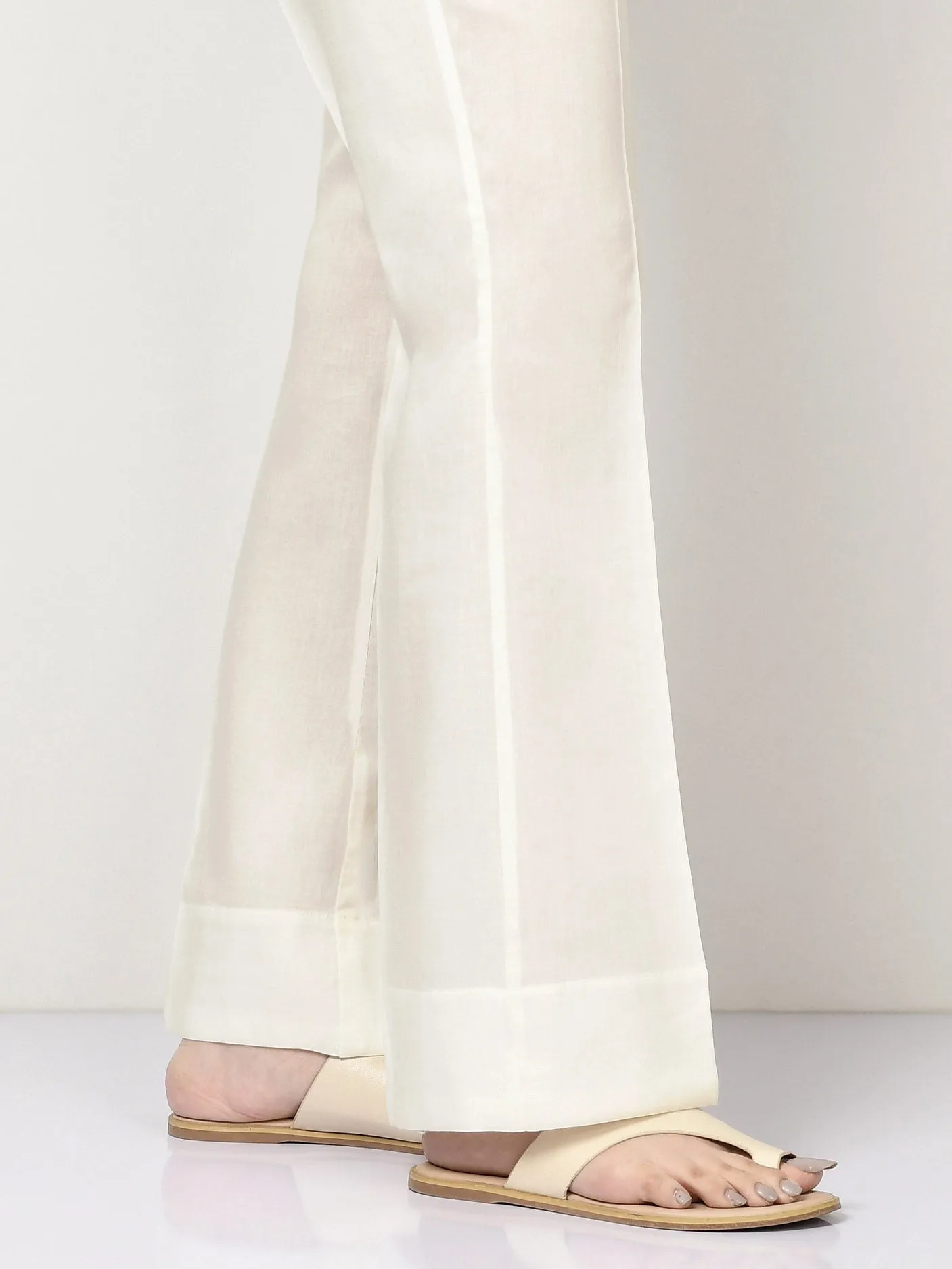 Unstitched Cambric Trouser - Off White