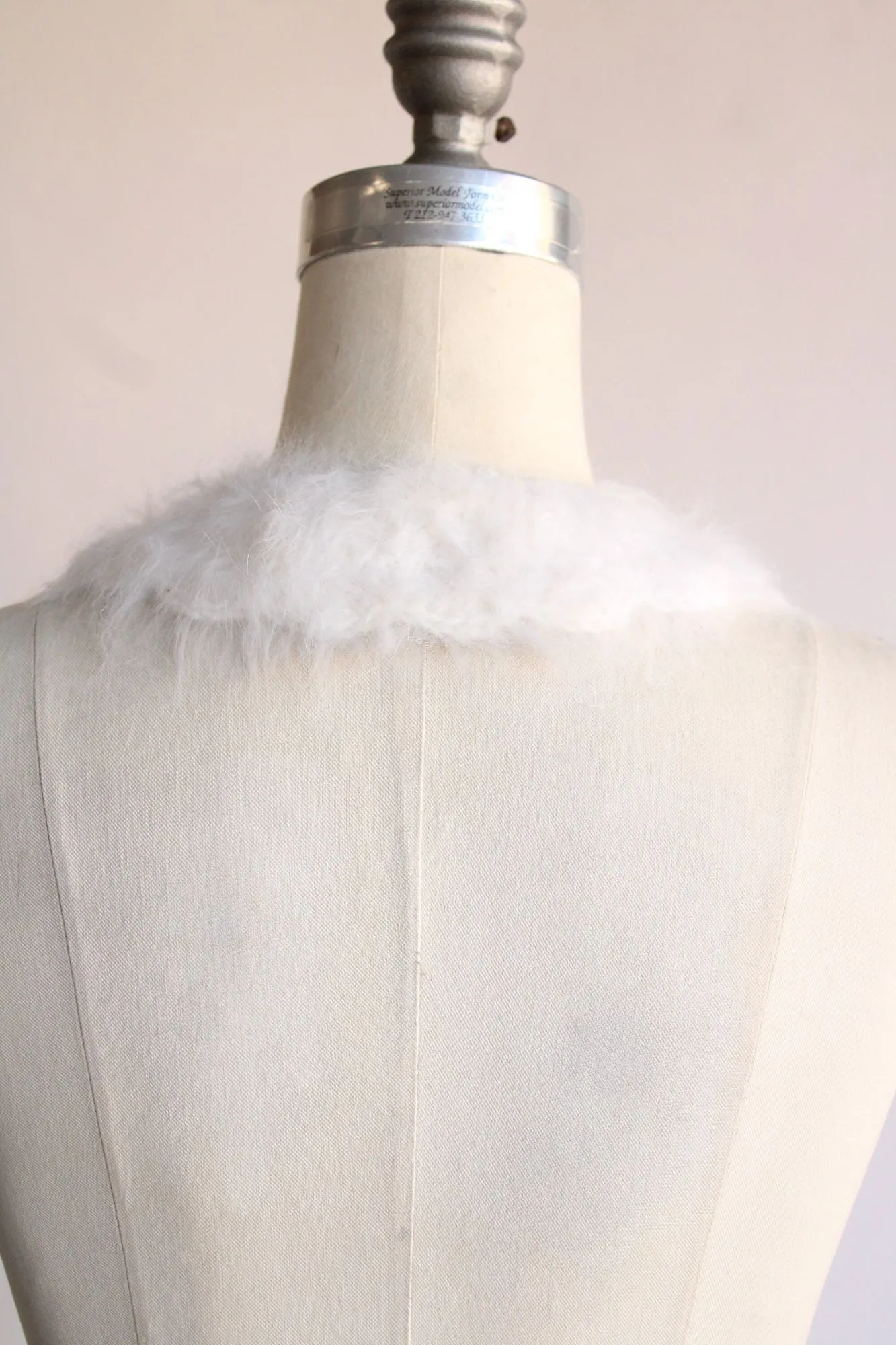 Vintage 1950s White Angora Collar