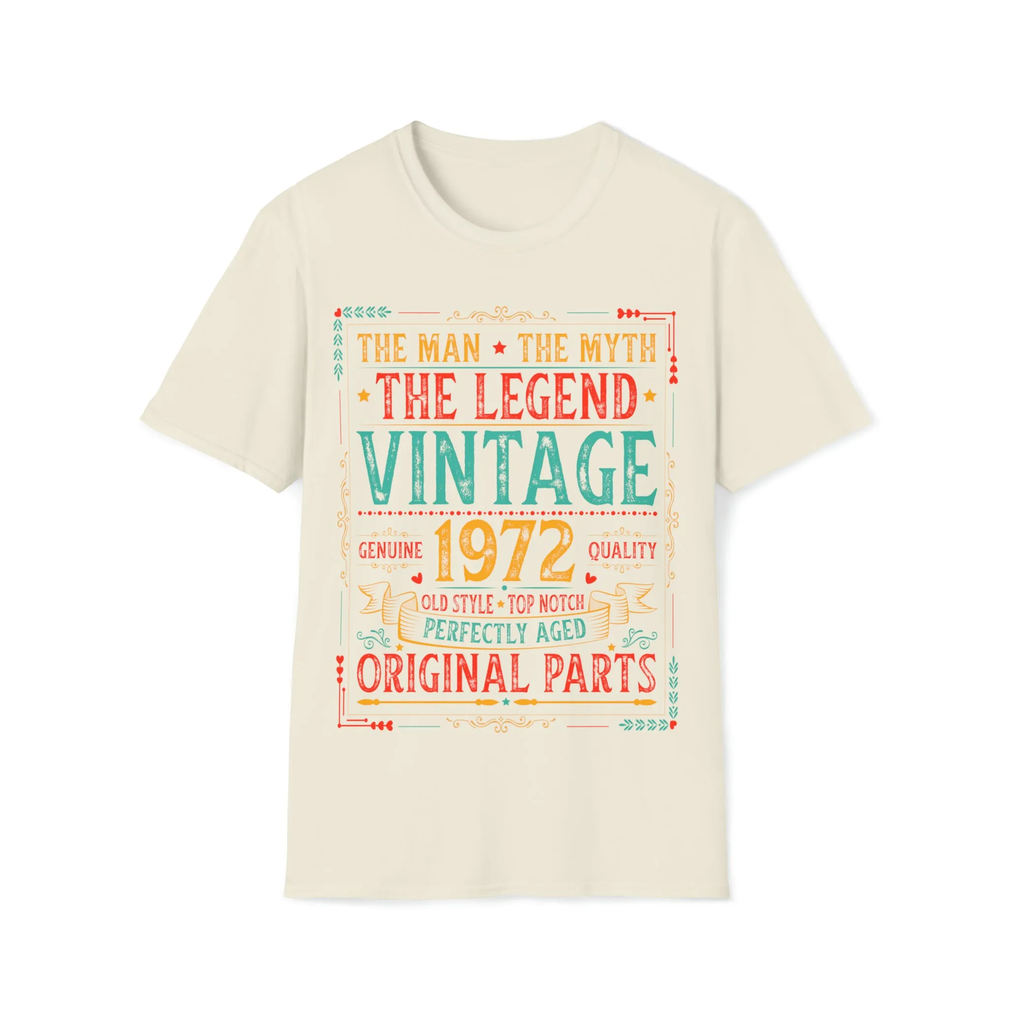 Vintage 1972 Birthday Graphic T-Shirt