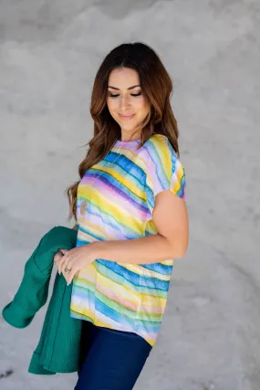 Watercolor Stripes Tee