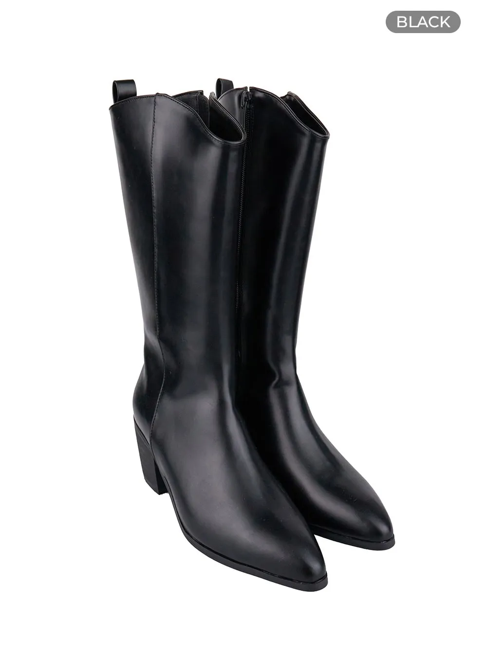 Western Leather Middle Boots IS427