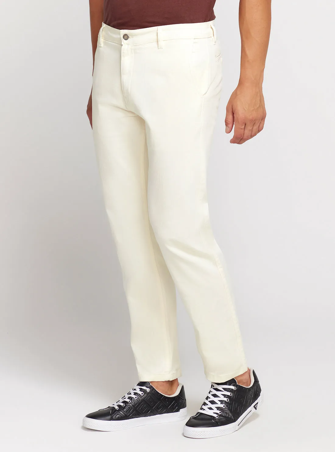 White Low-Rise Straight-leg Angel Chino Pants