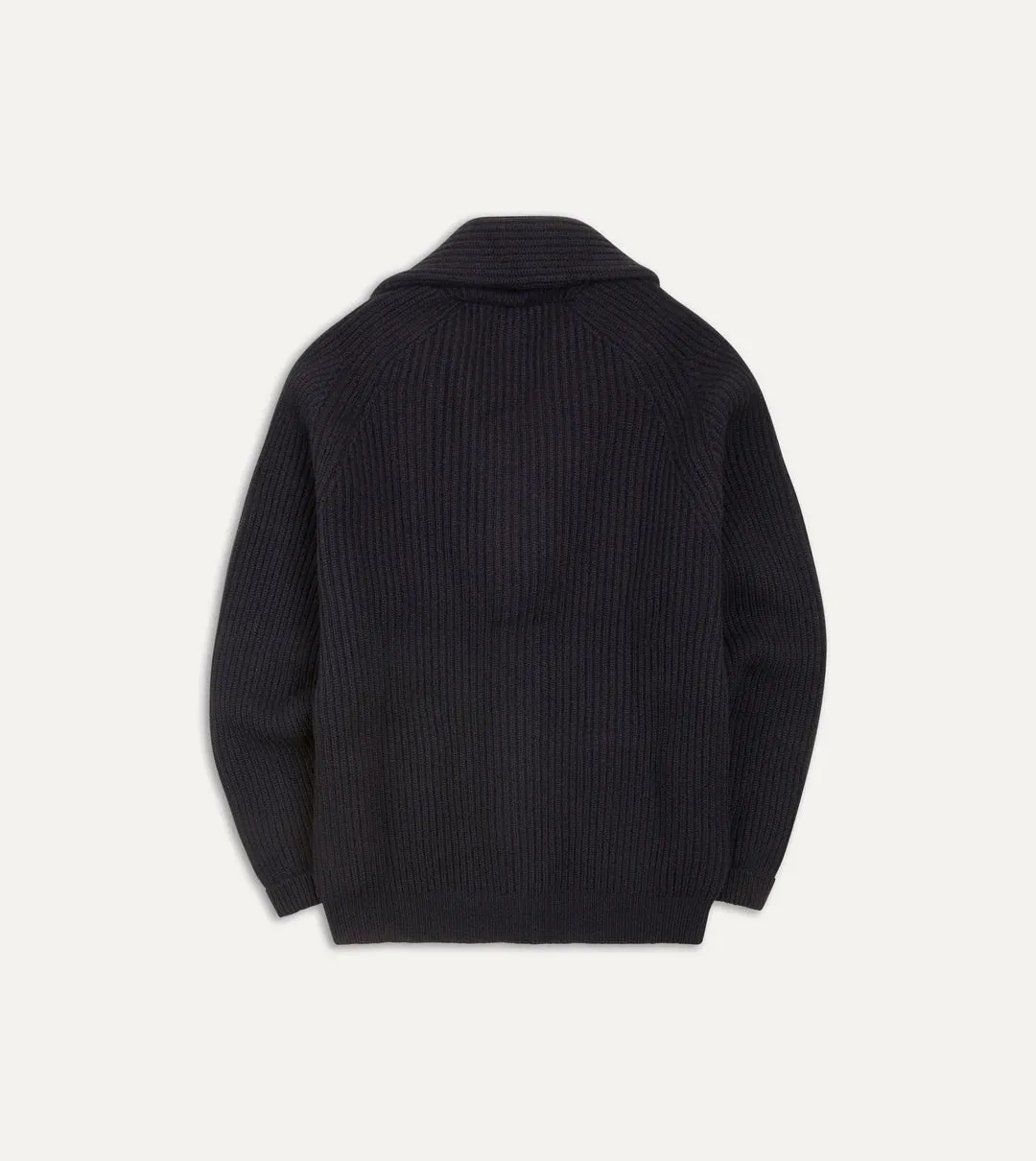 William Lockie x Julian's Navy Cashmere Chunky Shawl Cardigan