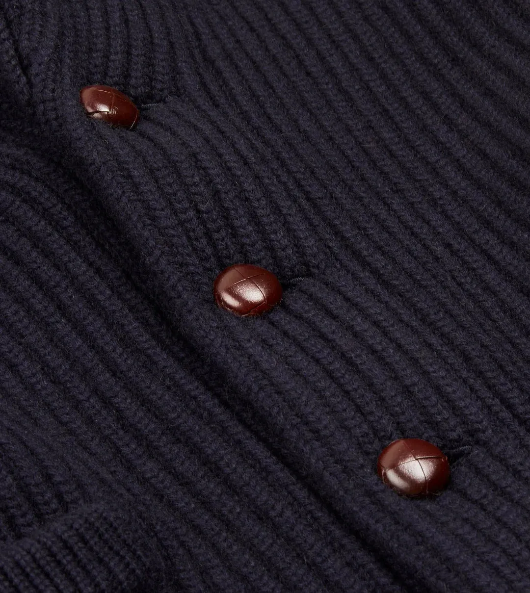 William Lockie x Julian's Navy Cashmere Chunky Shawl Cardigan