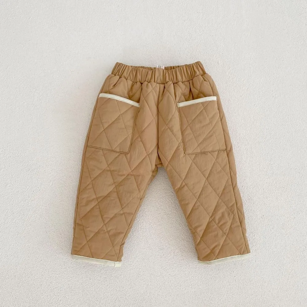 Winter Baby Boys And Girls Quilted Trousers Wholesale Baby Clothes