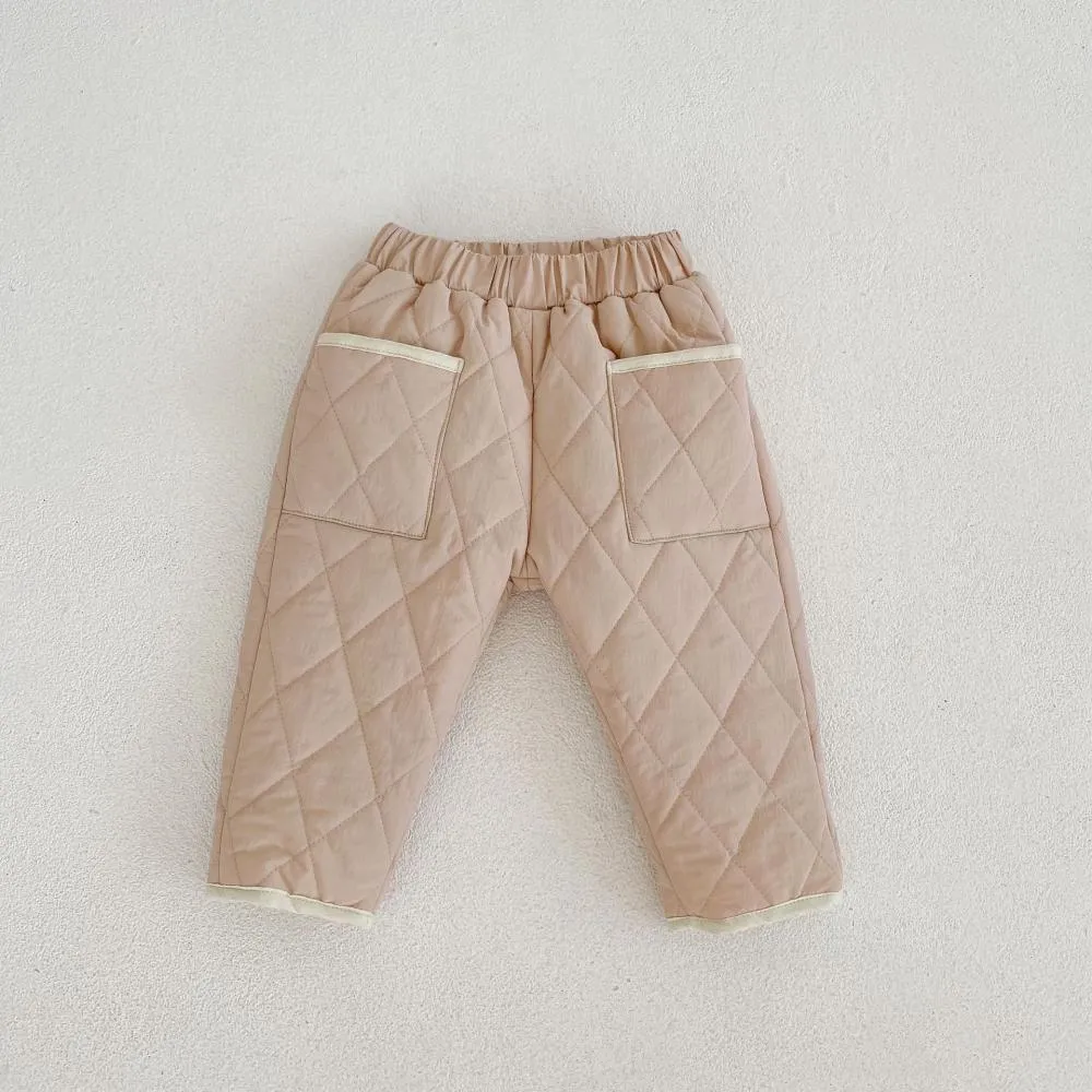 Winter Baby Boys And Girls Quilted Trousers Wholesale Baby Clothes