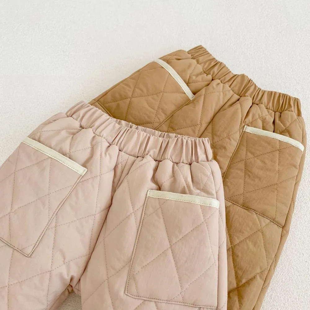 Winter Baby Boys And Girls Quilted Trousers Wholesale Baby Clothes