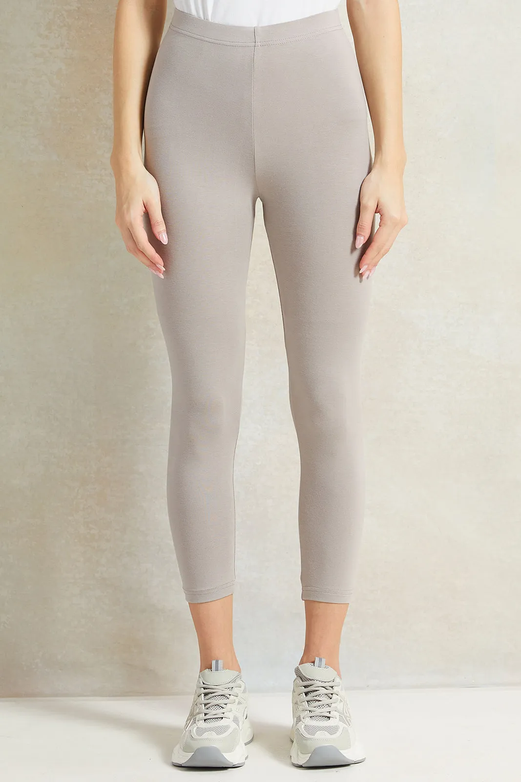 Women Grey Leggings Set (Pack Of 2)