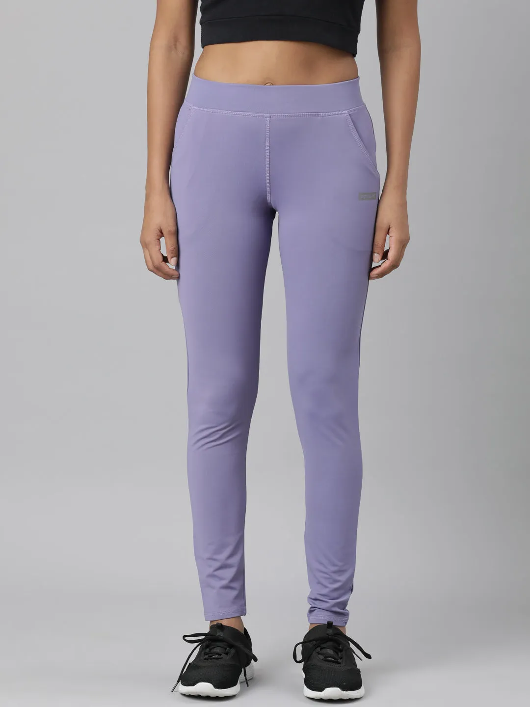 Women Lavender Solid Trackapant