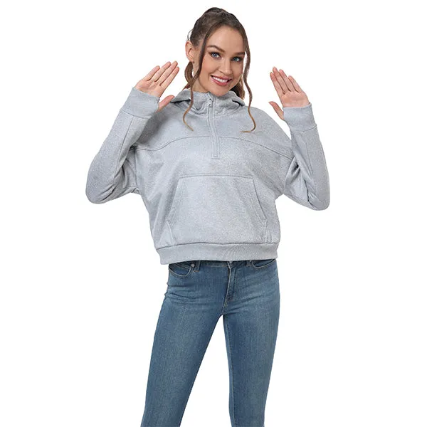 Women's Half Zip Hooded Sweatshirt Long Sleeve