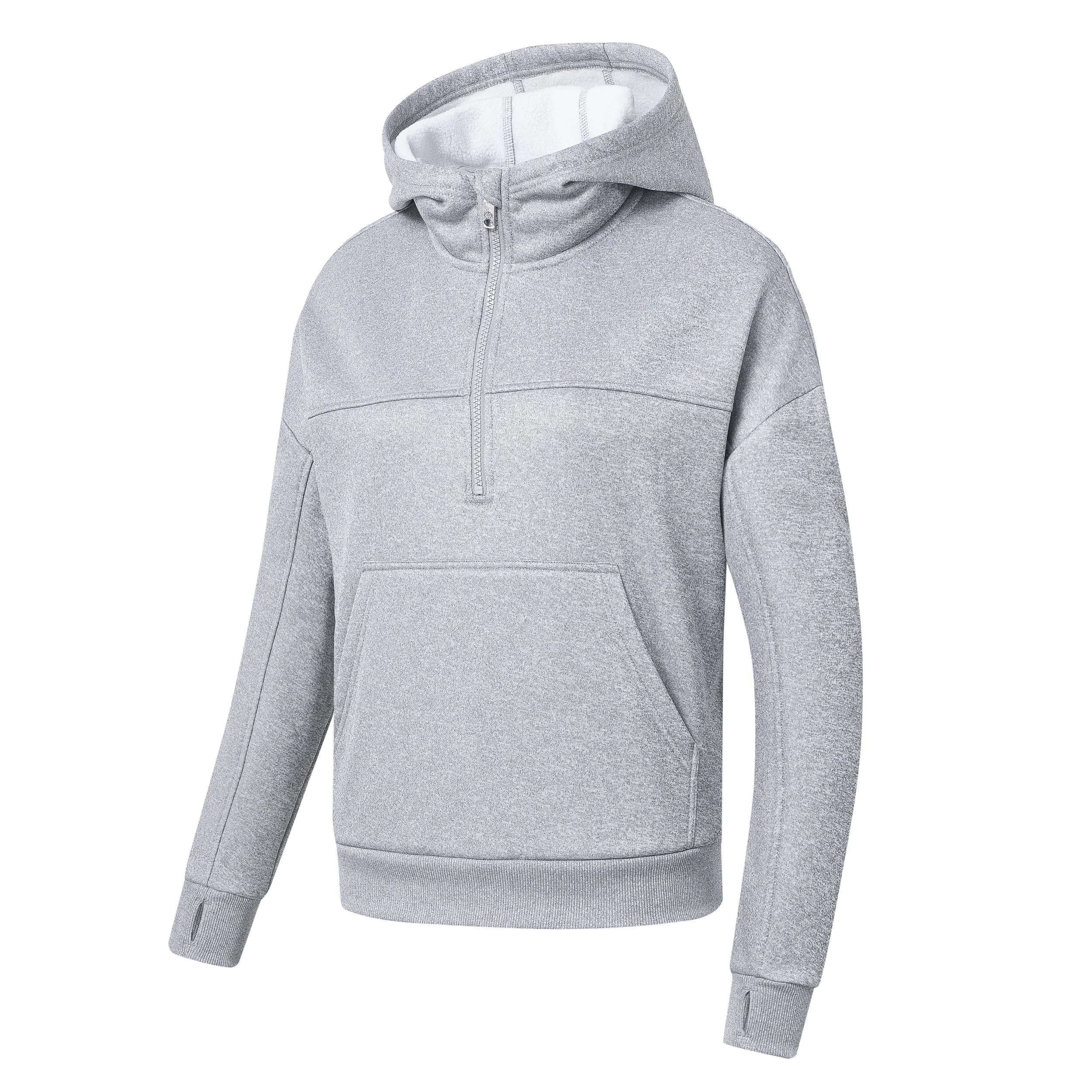 Women's Half Zip Hooded Sweatshirt Long Sleeve