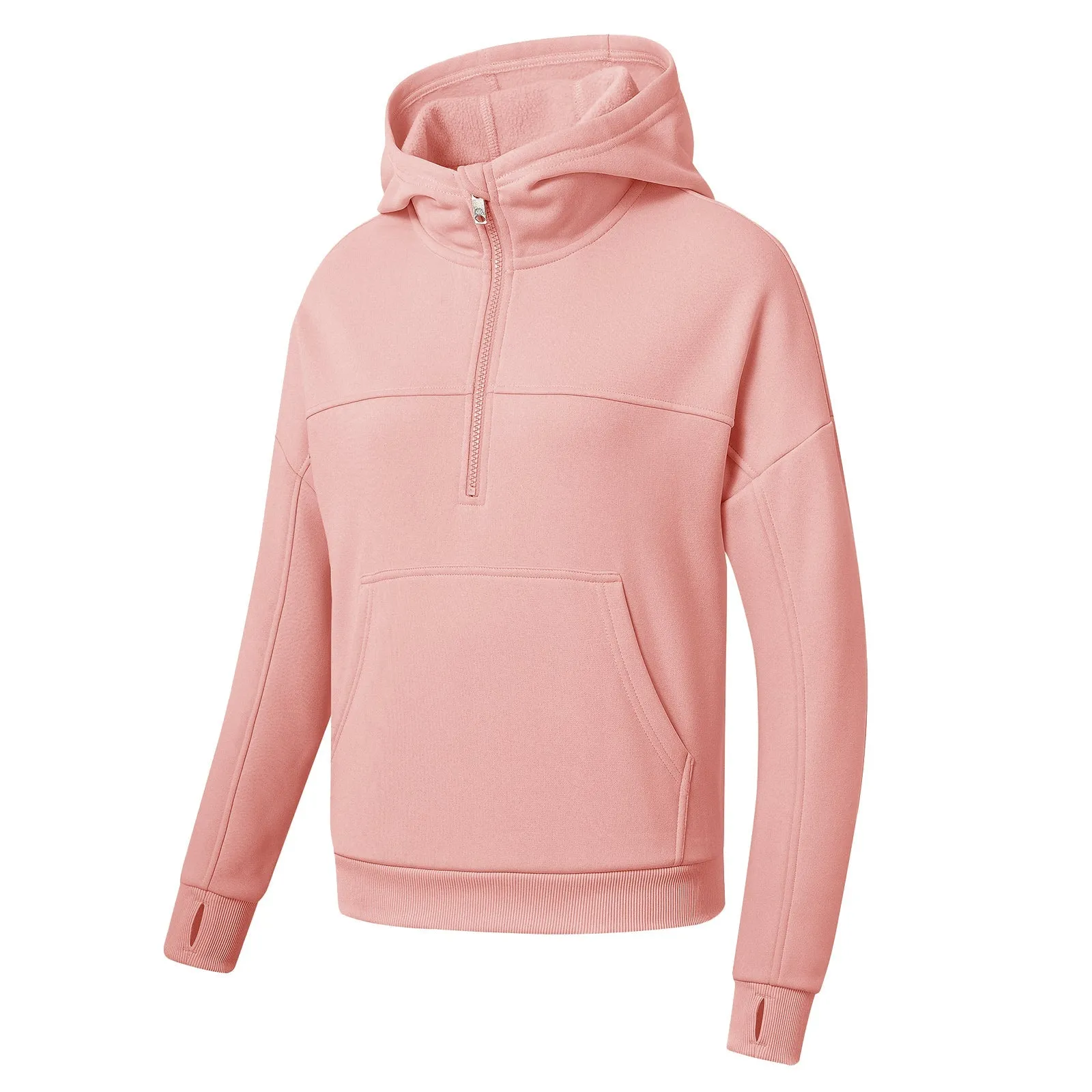 Women's Half Zip Hooded Sweatshirt Long Sleeve