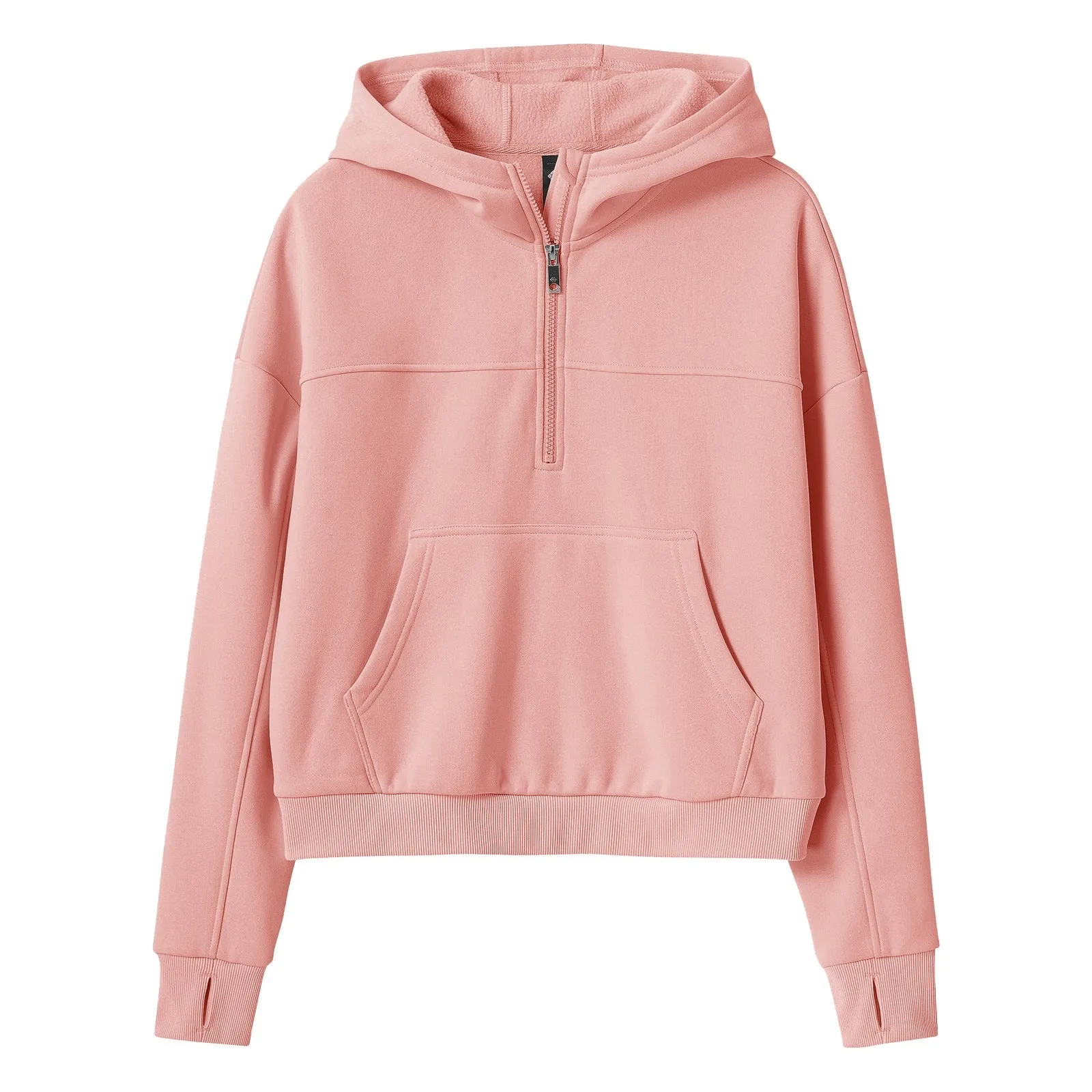 Women's Half Zip Hooded Sweatshirt Long Sleeve