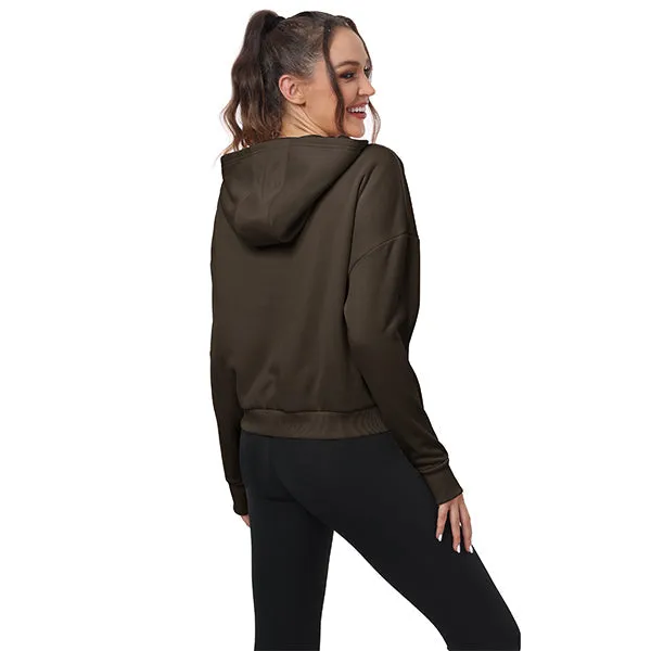 Women's Half Zip Hooded Sweatshirt Long Sleeve