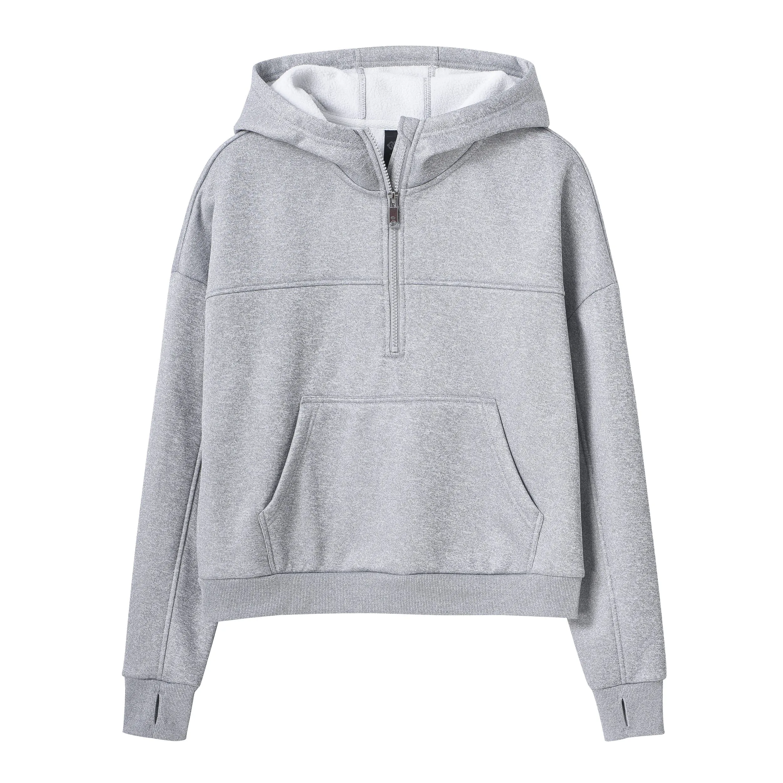 Women's Half Zip Hooded Sweatshirt Long Sleeve