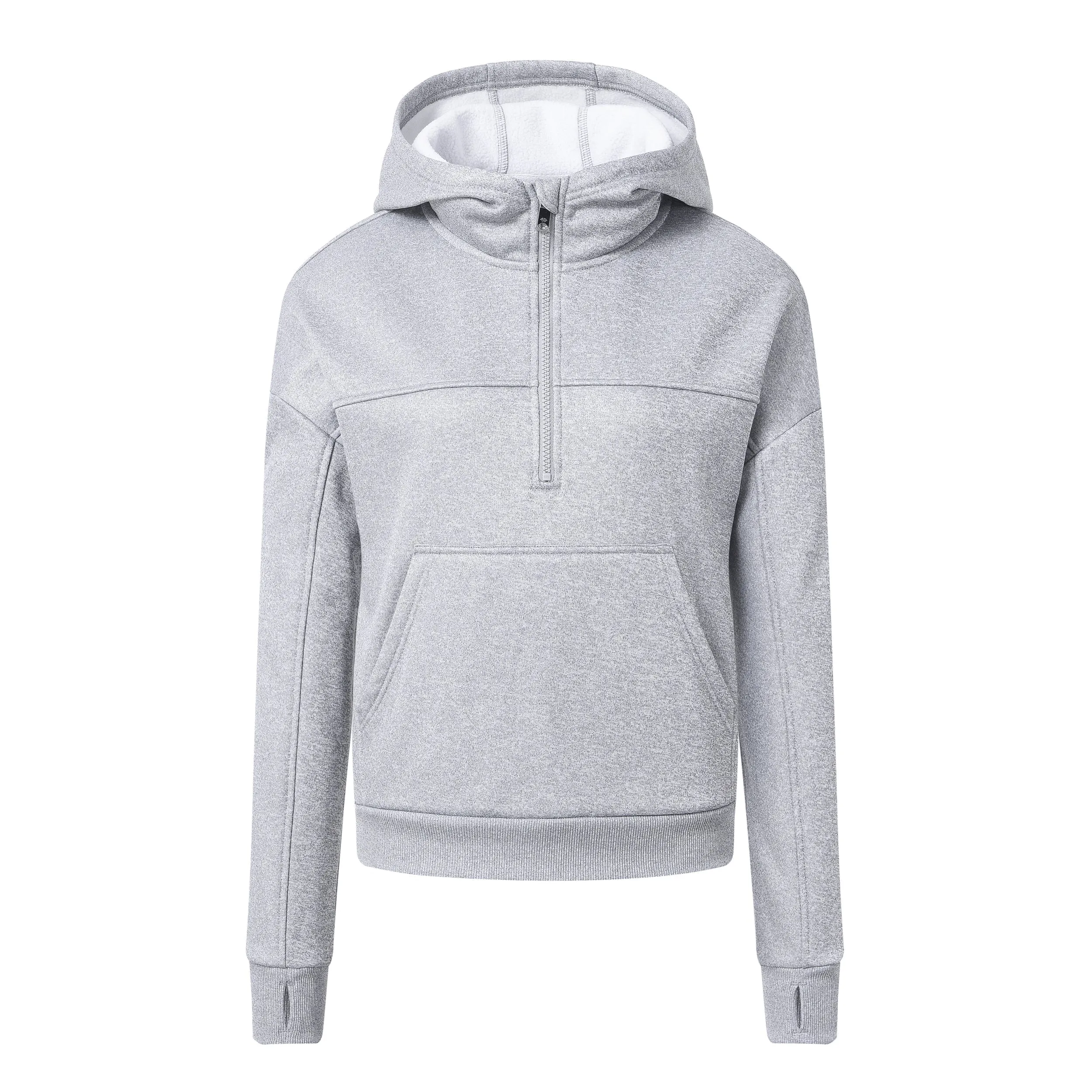 Women's Half Zip Hooded Sweatshirt Long Sleeve