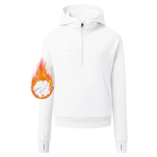 Women's Half Zip Hooded Sweatshirt Long Sleeve