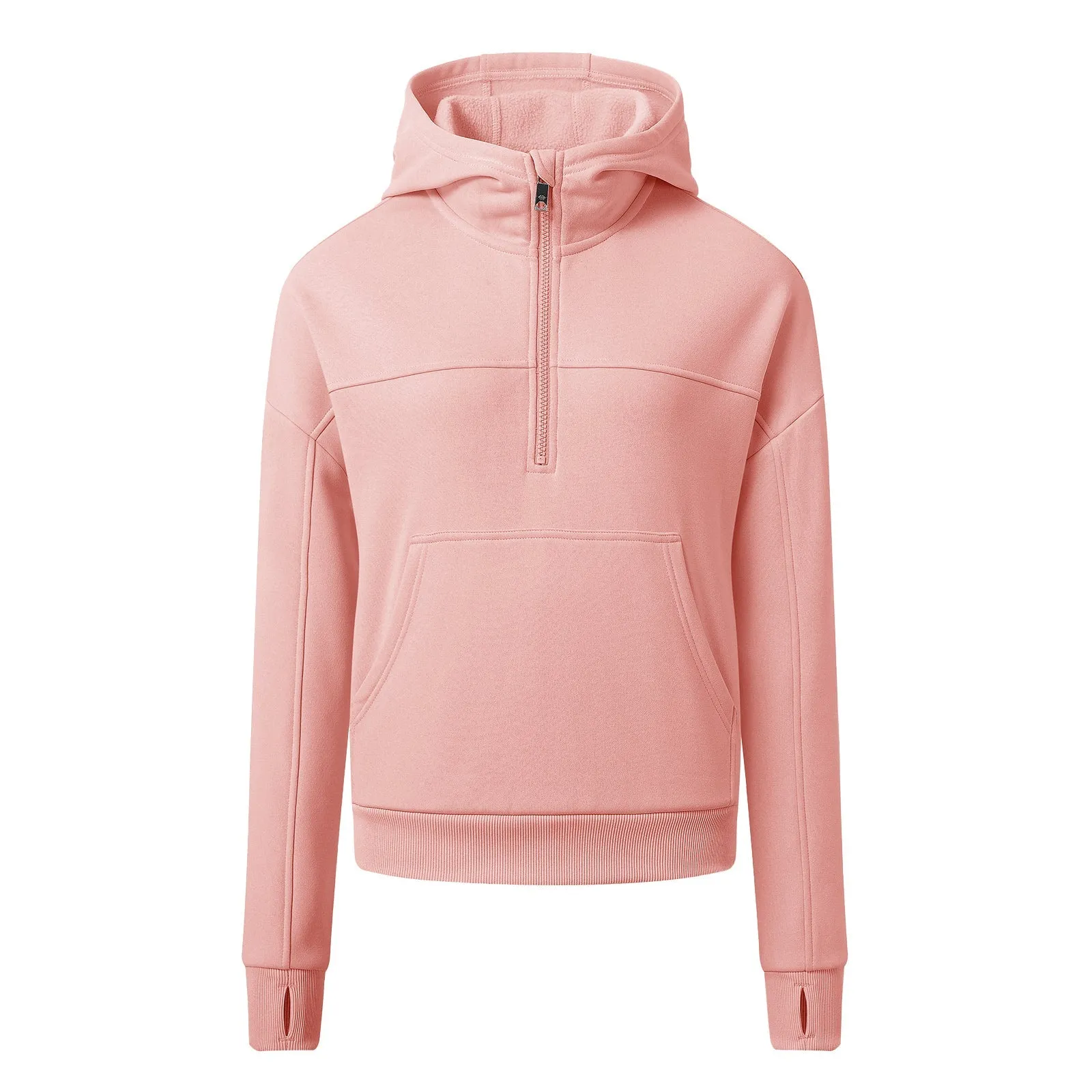 Women's Half Zip Hooded Sweatshirt Long Sleeve