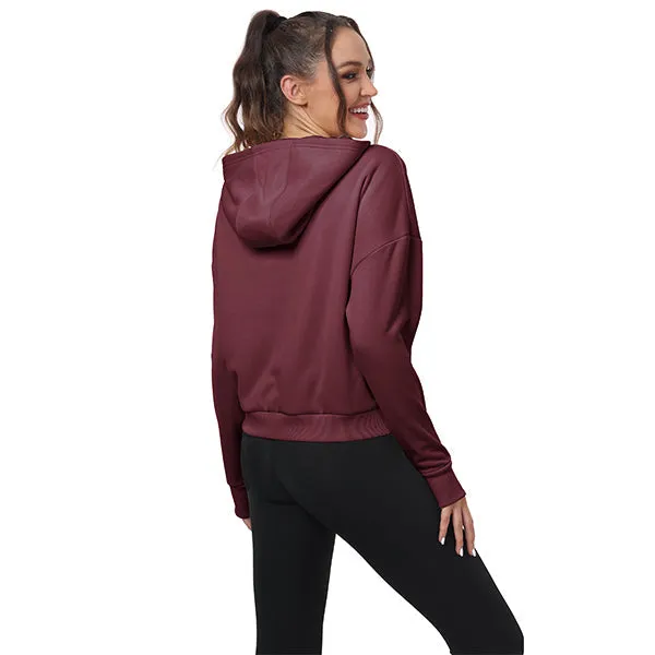 Women's Half Zip Hooded Sweatshirt Long Sleeve