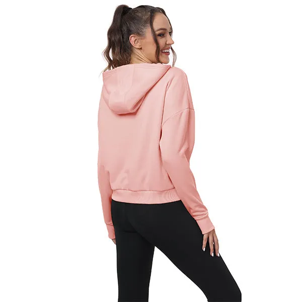 Women's Half Zip Hooded Sweatshirt Long Sleeve