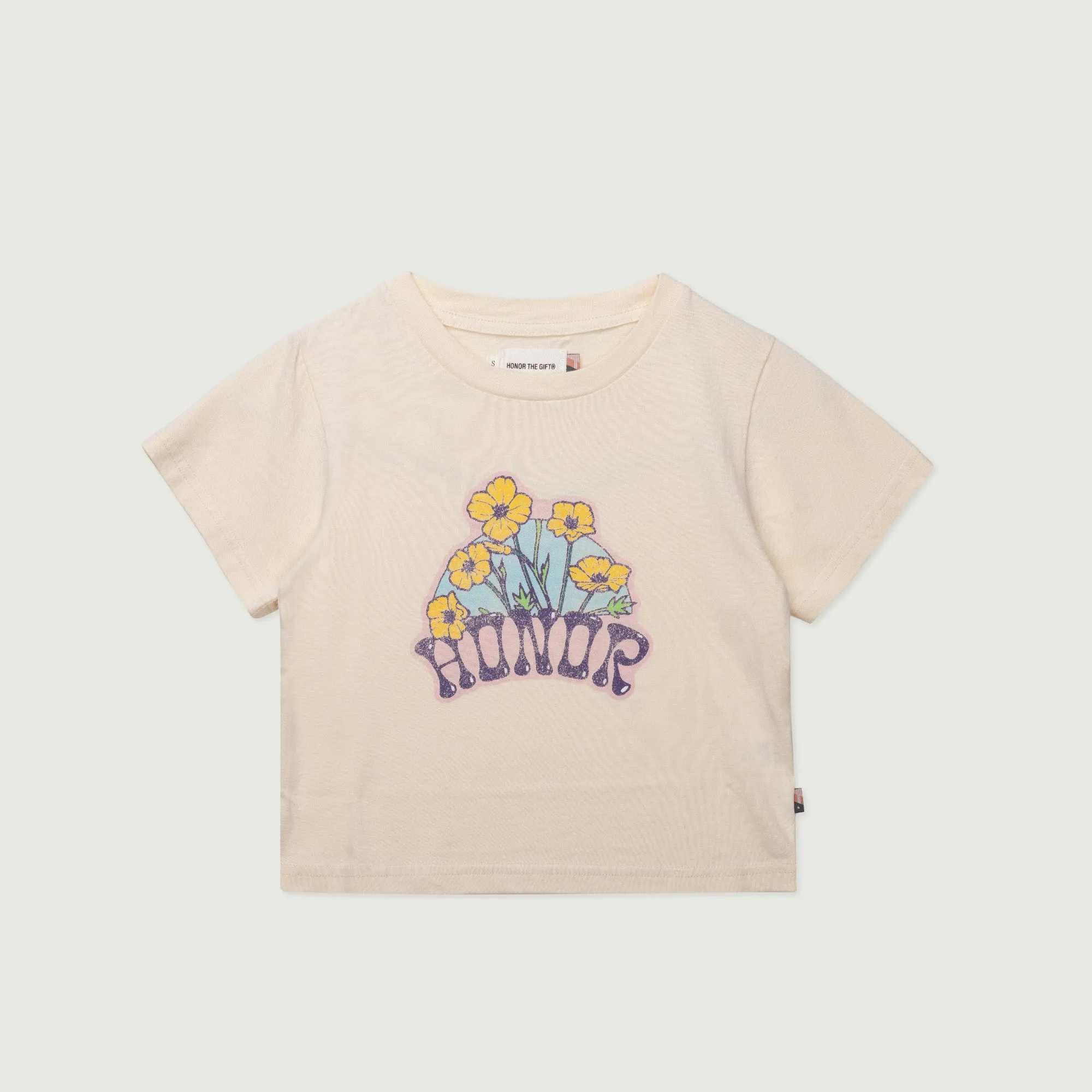 Womens Honor Flower Logo T-Shirt - Bone